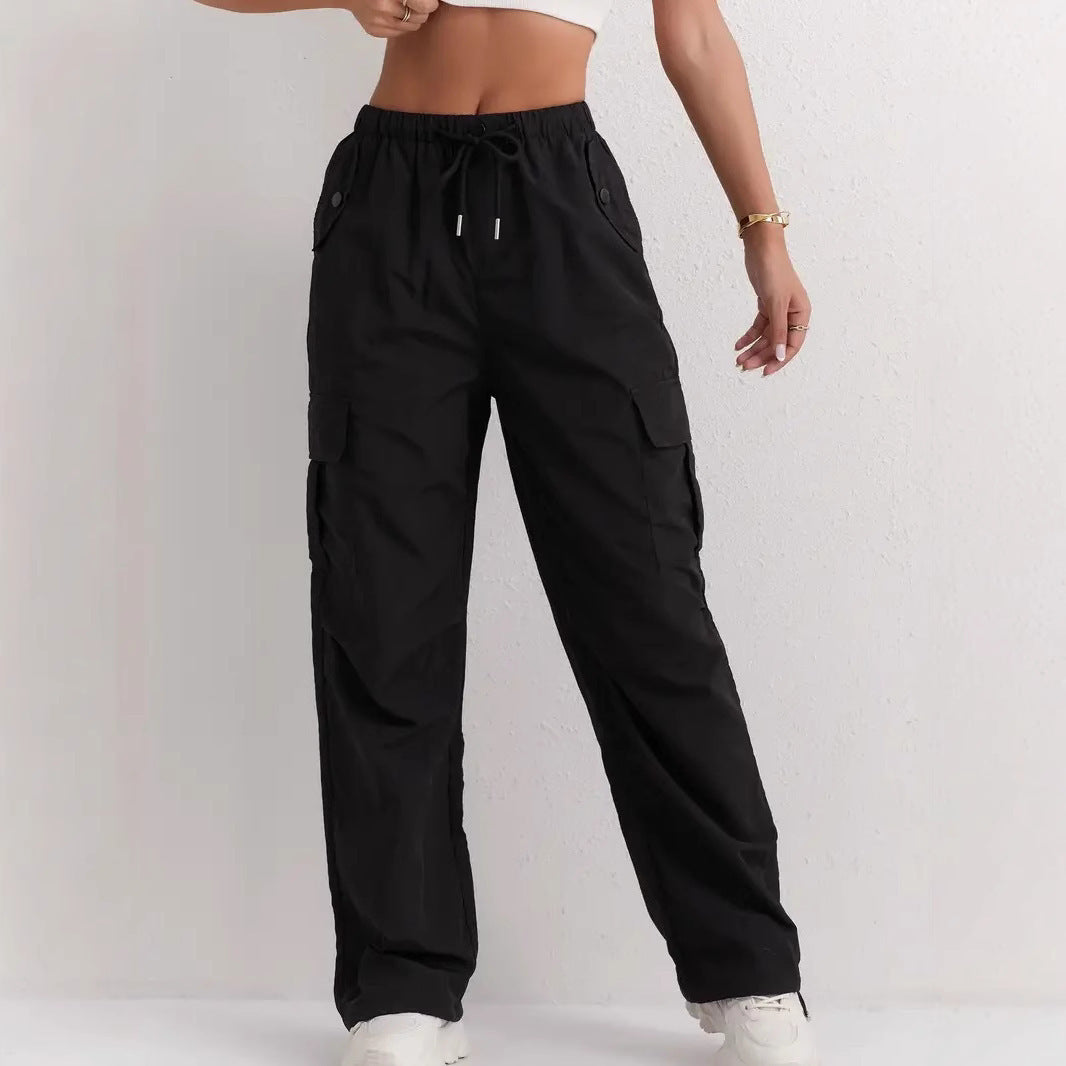 High Waist Drooping Quick-drying Leisure Wide Leg Track Pants