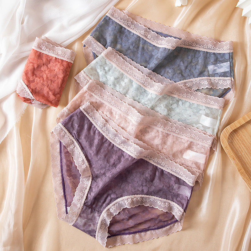 Lace Mid Waist Women's Briefs