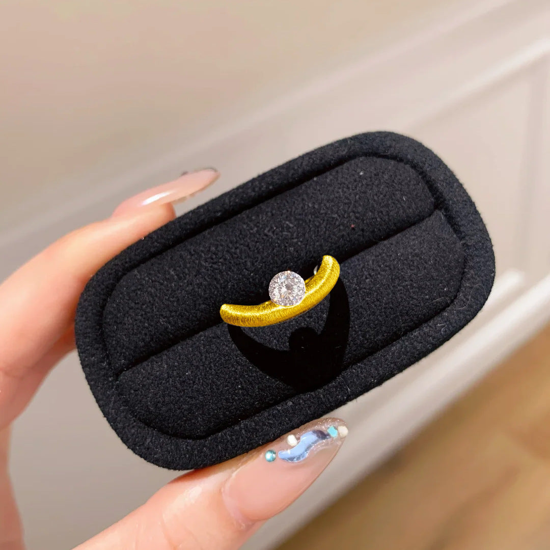 Diamond Thin And Glittering Galaxy Spot Drill Ring