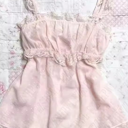Sweet Solid Color Lace Versatile Sexy Sling