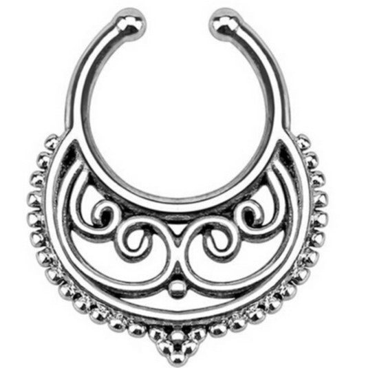 Stainless Steel Diamond C Rod Nose Ring