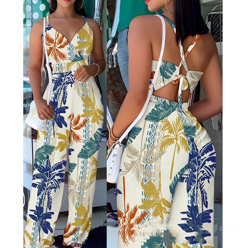 Printing Gallus Siamese Trousers Women