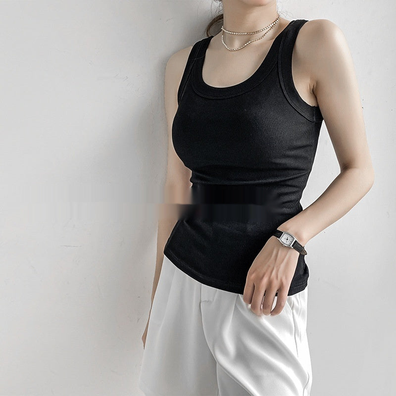 Cotton Thread Inner Anti-exposure Plus Size I-shaped Vest