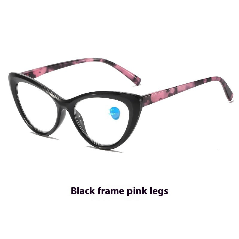 New Fashion Cat Eye Printed Anti-blue Light Reading Glasses For Men And Women