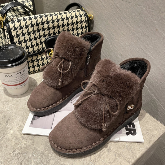 Sponge Cake Bottom Thickened Warm Cotton Shoes Snow Boots