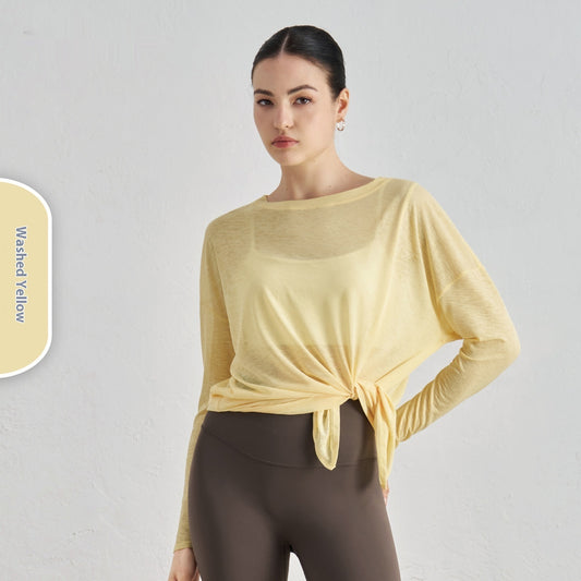 Breathable Yoga Blouse Female Split Slimming Sports Fitness Top