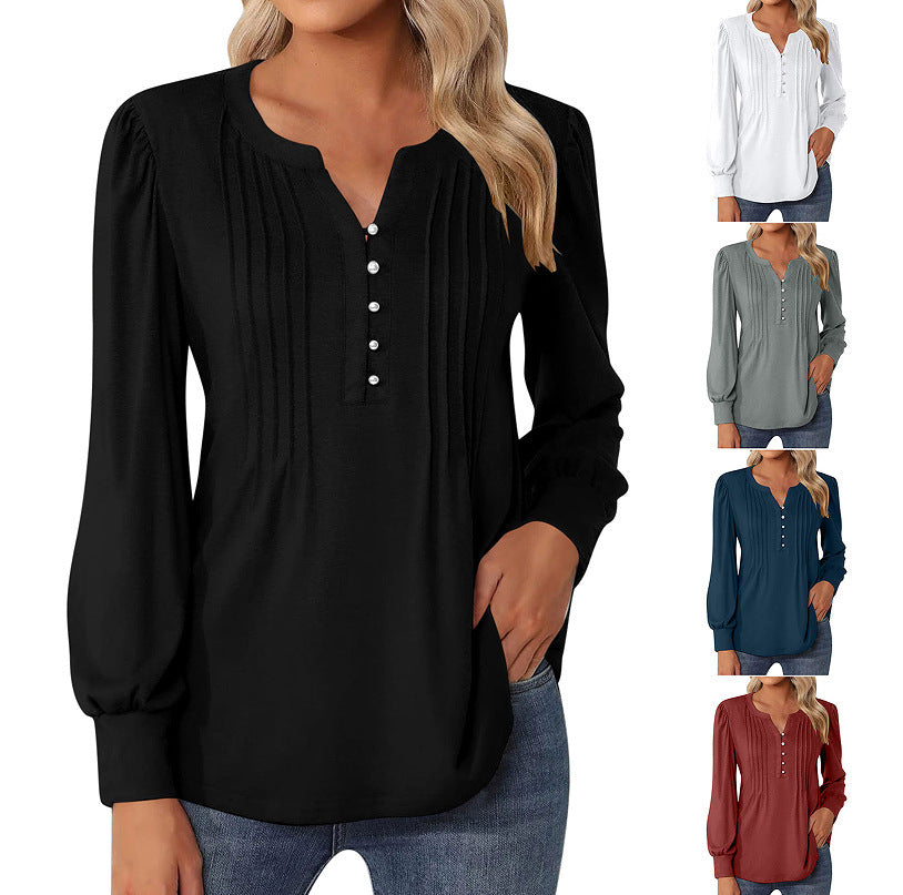 Elegant Loose Women's Top Pleating