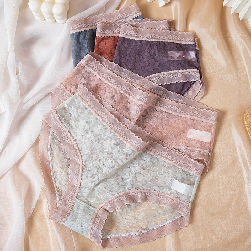 Lace Mid Waist Women's Briefs