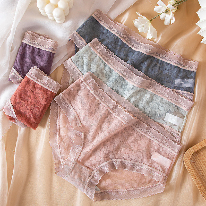 Lace Mid Waist Women's Briefs