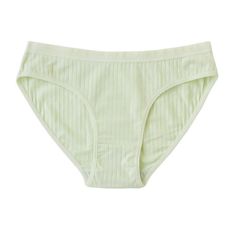 Underwear Pure Cotton Girl Plus Size Mid Mid-waist Solid Color