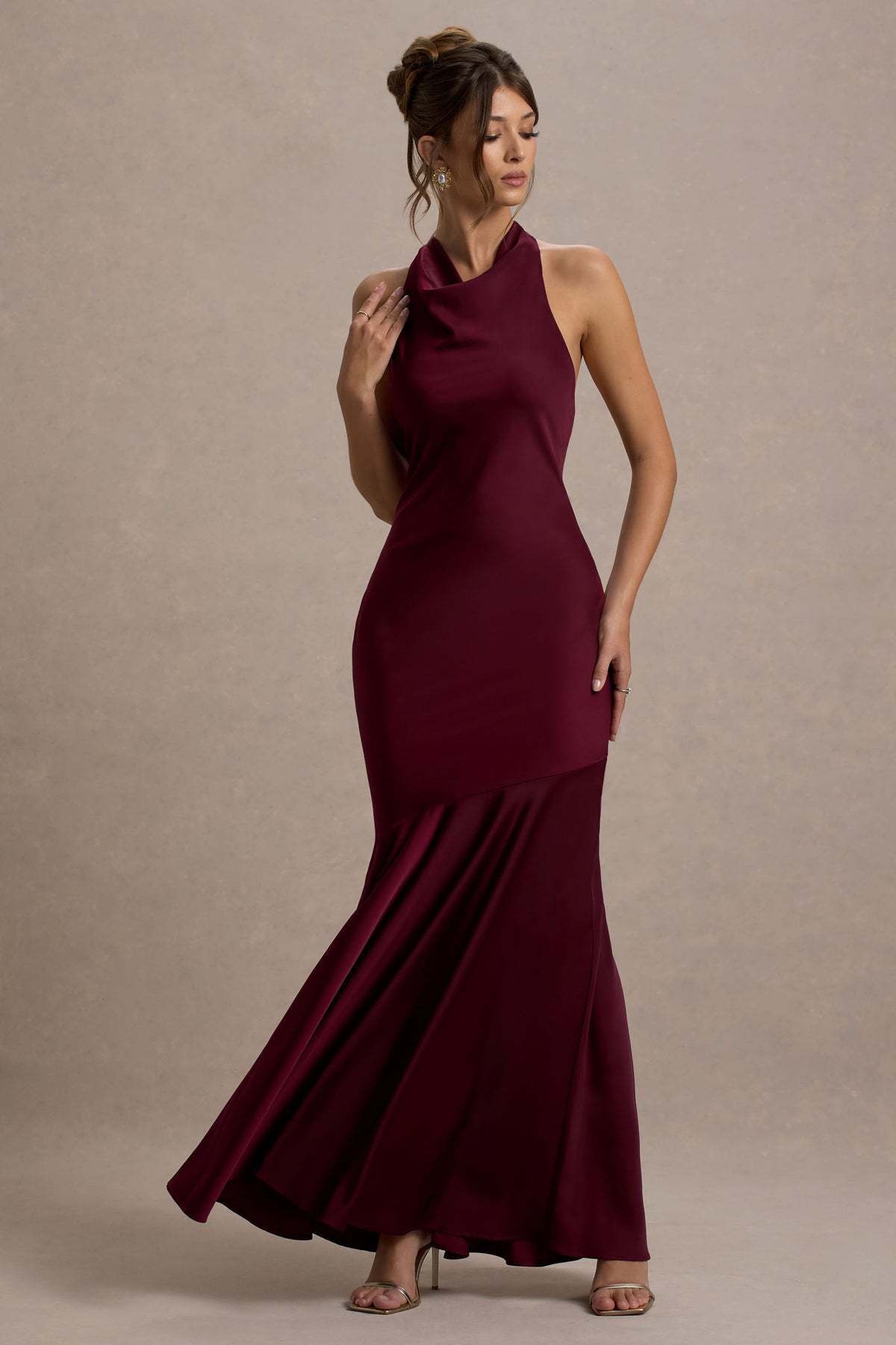 French Fishtail Shoulder Banquet Temperament Dress