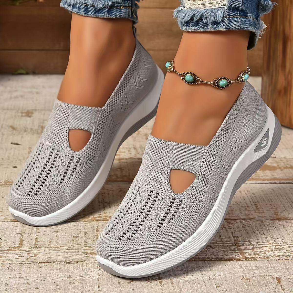 Middle-aged And Elderly Mom Shoes Soft Bottom Casual Mesh Shoes