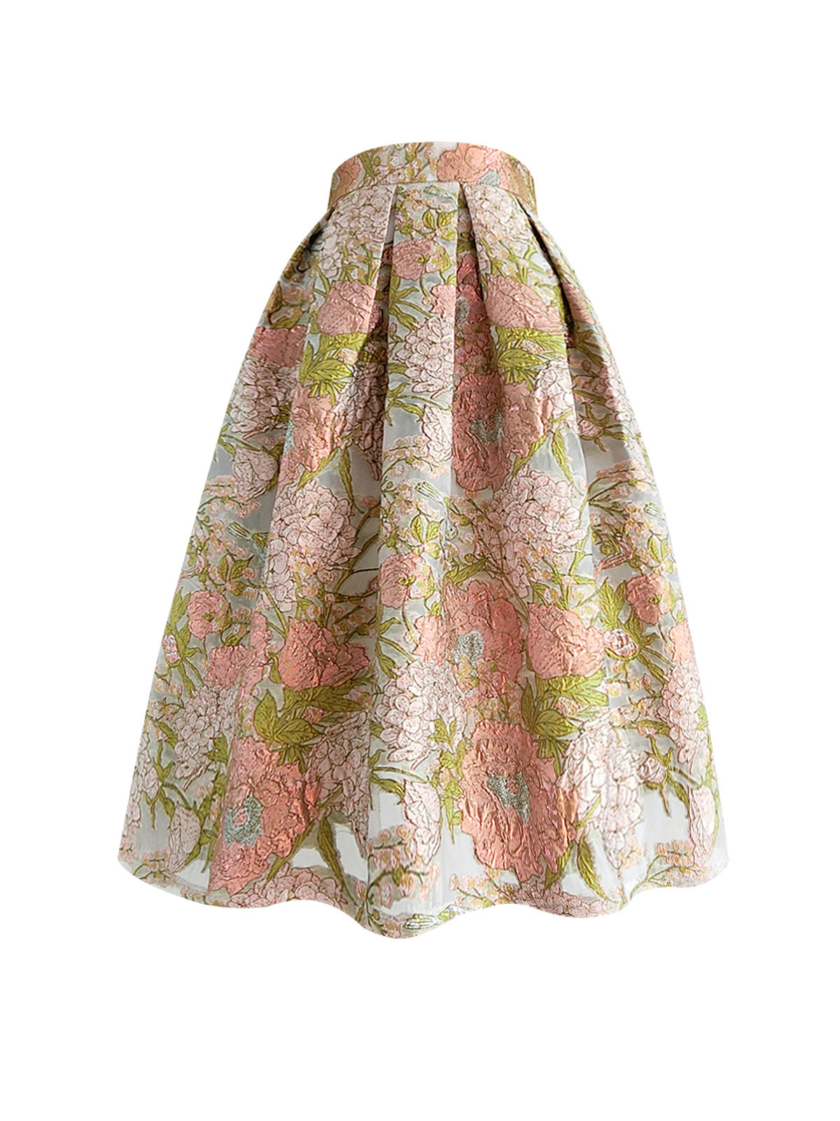 Organza Pettiskirt Embroidered High Waist Midi Skirt