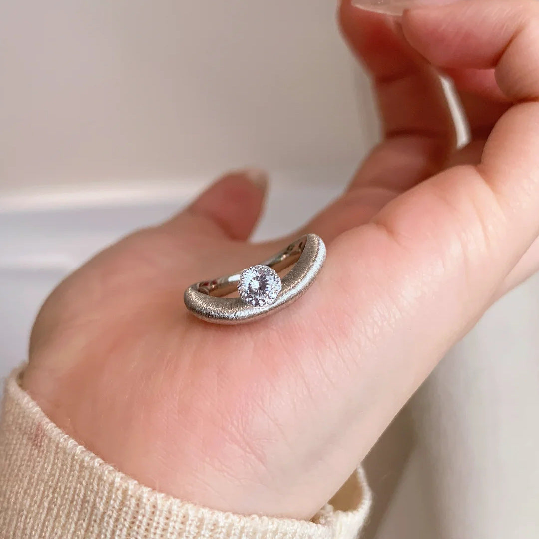 Diamond Thin And Glittering Galaxy Spot Drill Ring