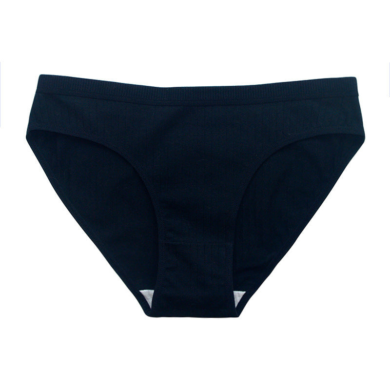 Underwear Pure Cotton Girl Plus Size Mid Mid-waist Solid Color
