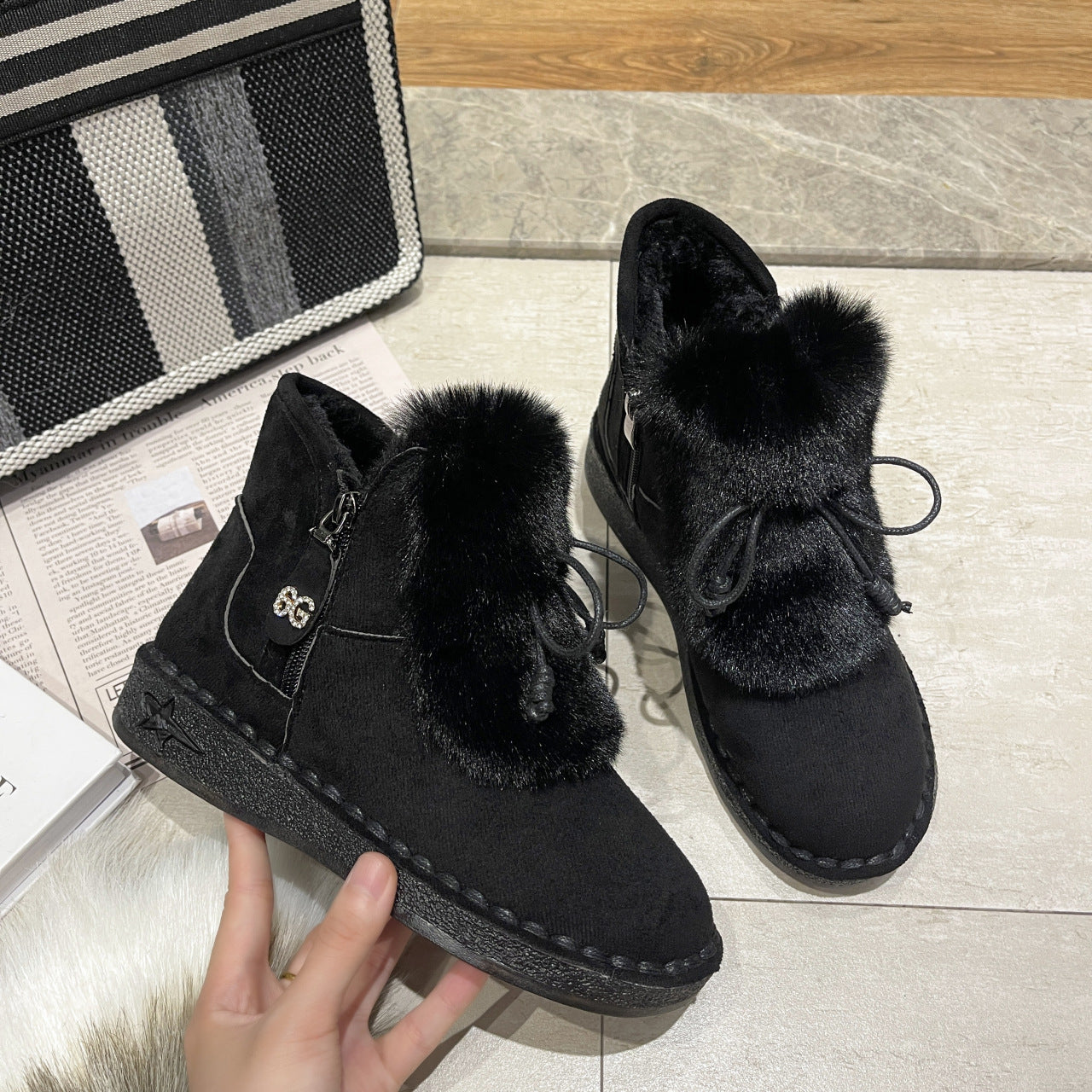 Sponge Cake Bottom Thickened Warm Cotton Shoes Snow Boots