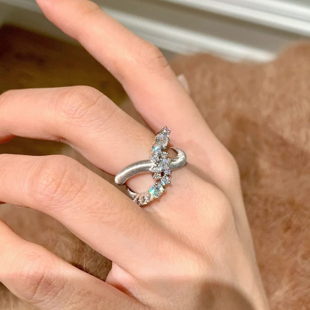 Diamond Thin And Glittering Galaxy Spot Drill Ring