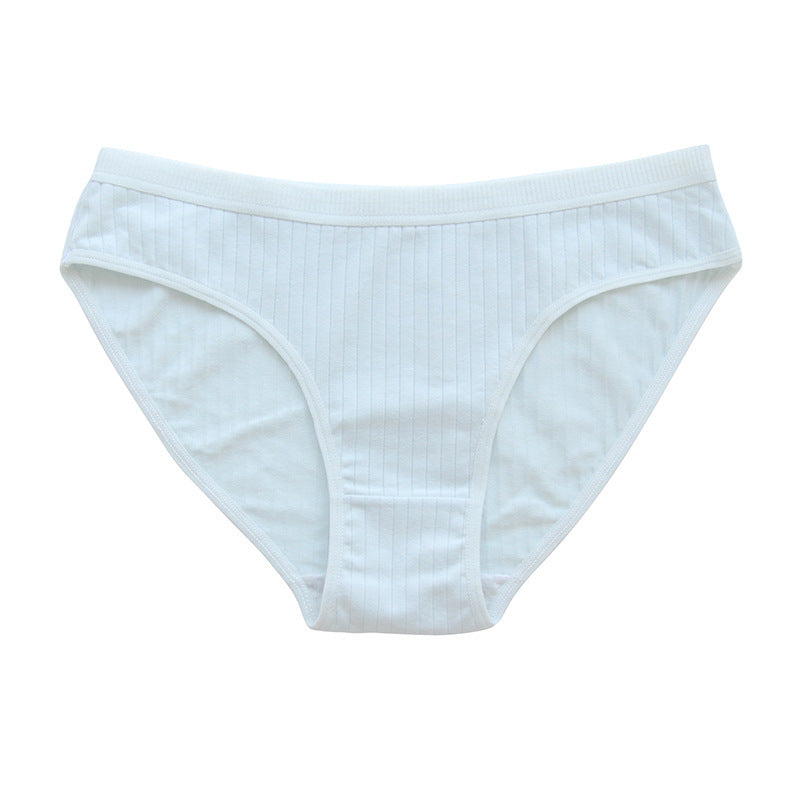 Underwear Pure Cotton Girl Plus Size Mid Mid-waist Solid Color