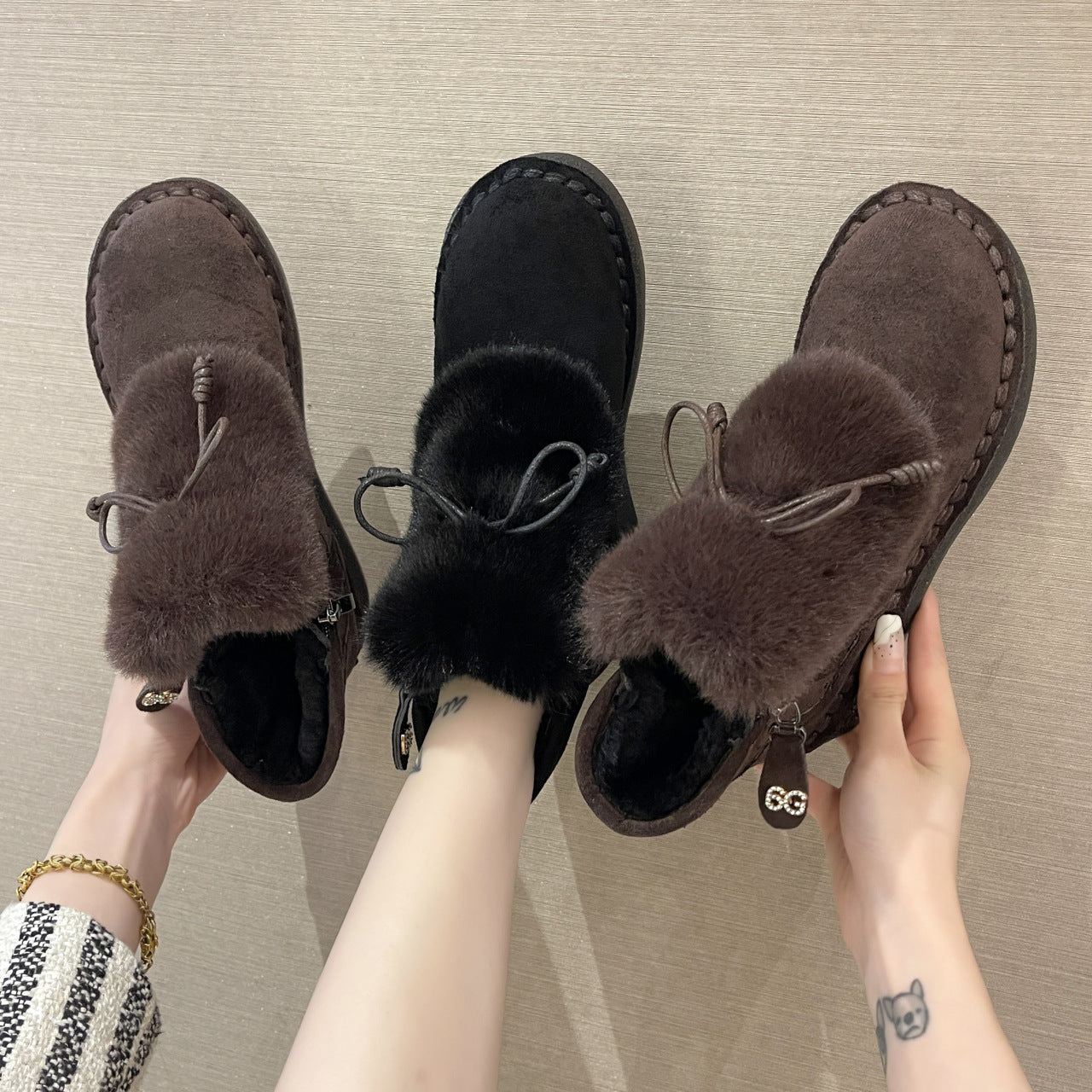 Sponge Cake Bottom Thickened Warm Cotton Shoes Snow Boots