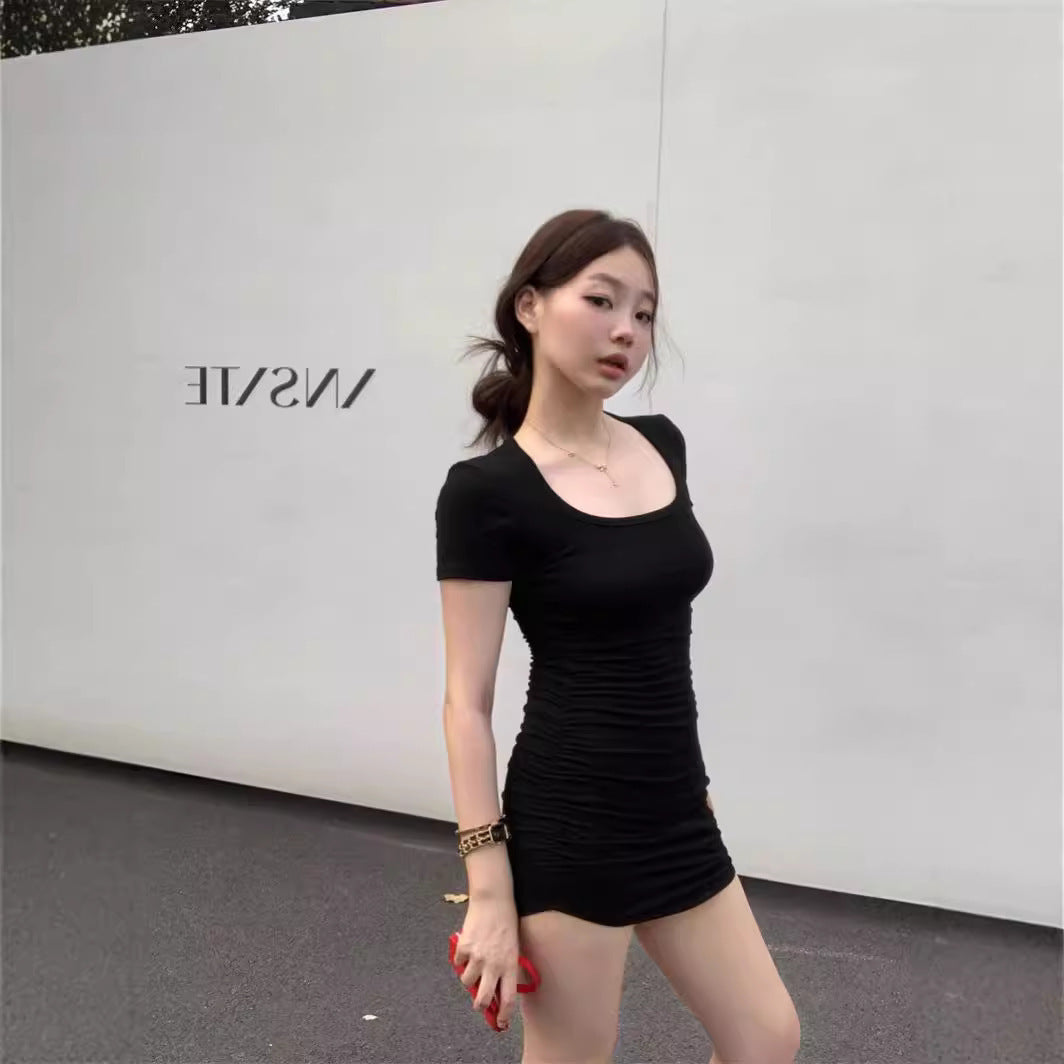 Summer Square Mouth Collar Small Man Pure Desire Style Temperament Dress