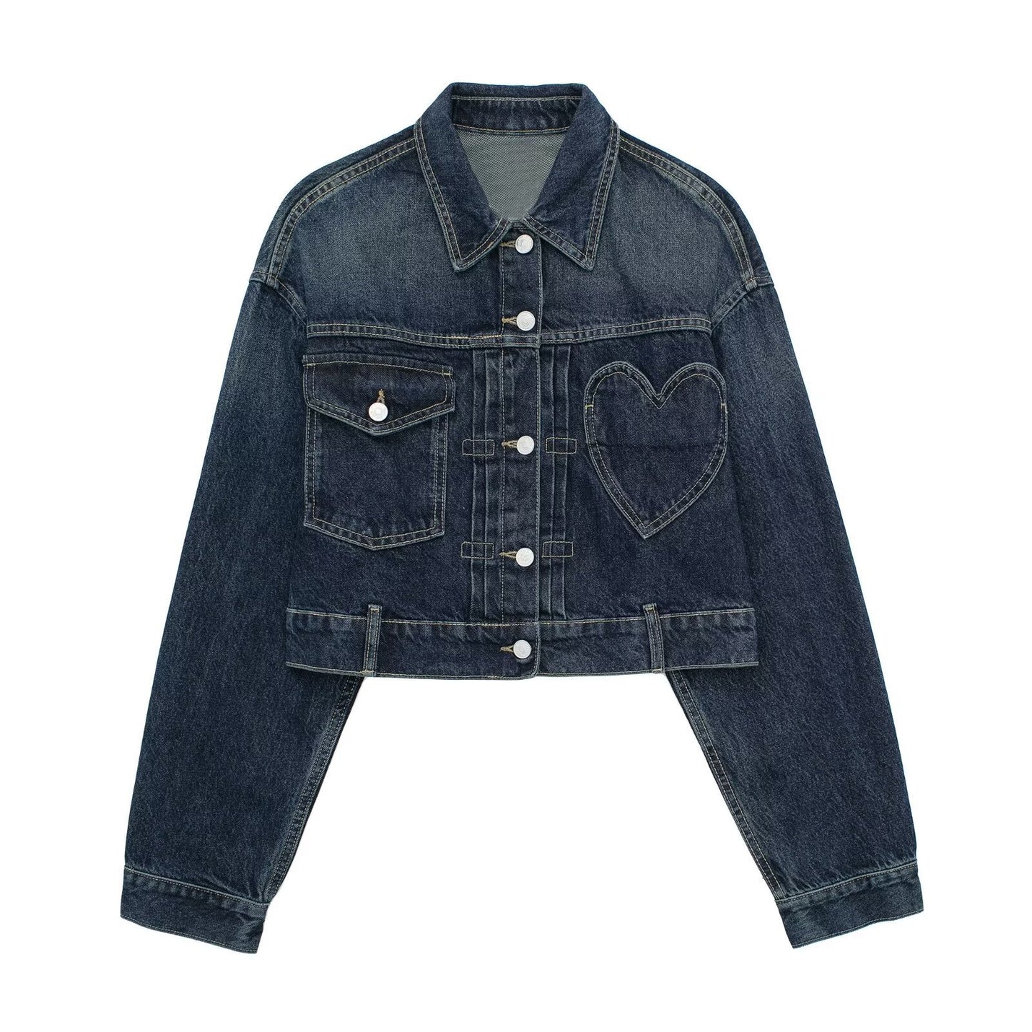 European And American Style Denim Jacket Coat Pants Suit
