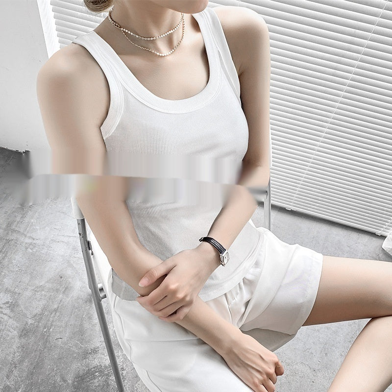 Cotton Thread Inner Anti-exposure Plus Size I-shaped Vest