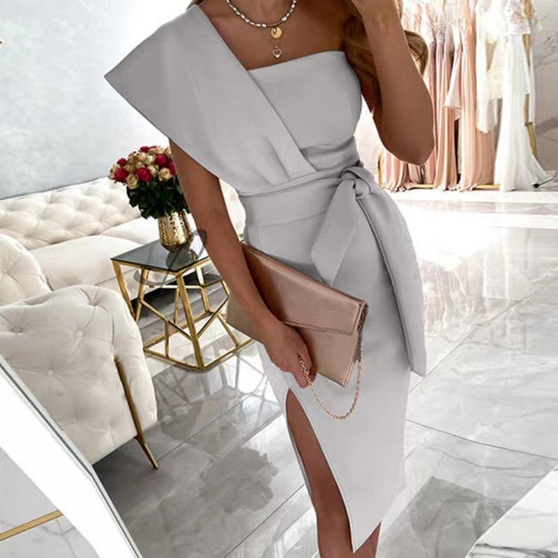 Mid-length Slim Fit Slit Dress Women