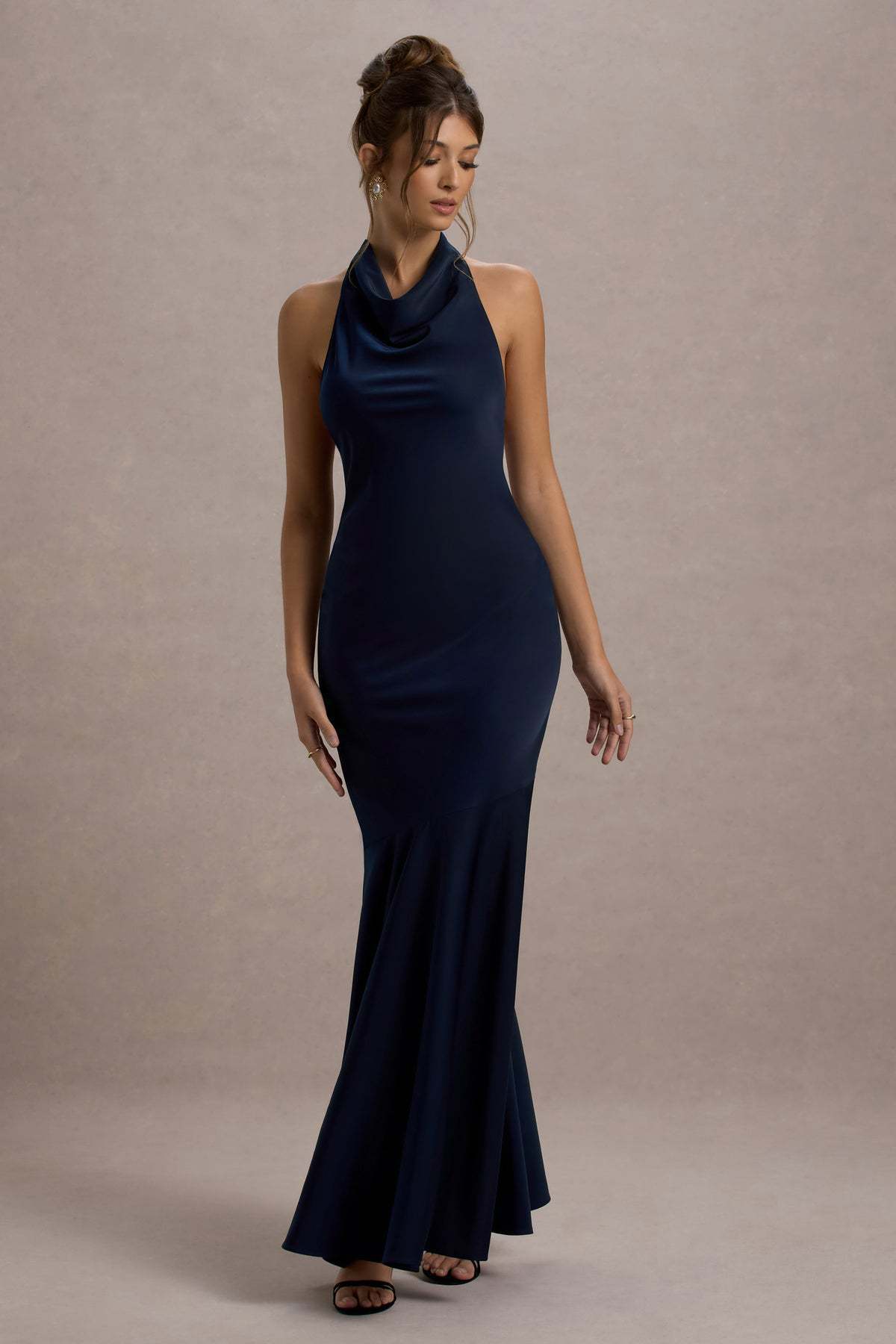 French Fishtail Shoulder Banquet Temperament Dress