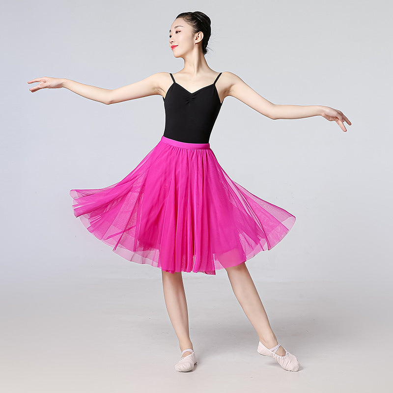 Mesh Half-length Long Skirt Swing Slimming A- Line Short Gauze Skirt