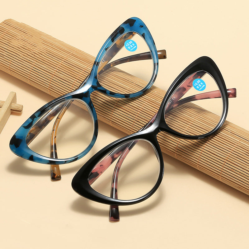 New Fashion Cat Eye Printed Anti-blue Light Reading Glasses For Men And Women
