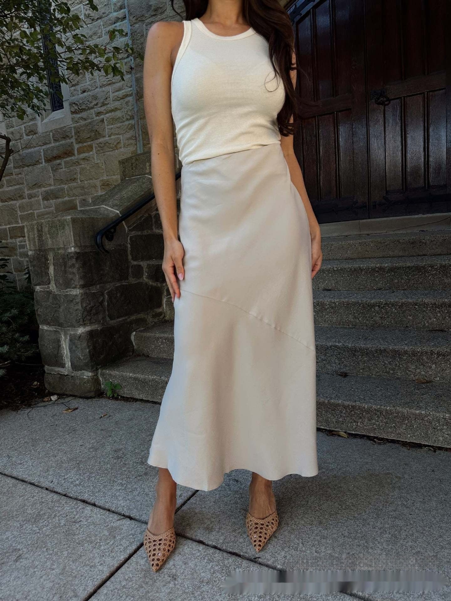 European And American Solid Color Slim Sexy Fishtail Skirt