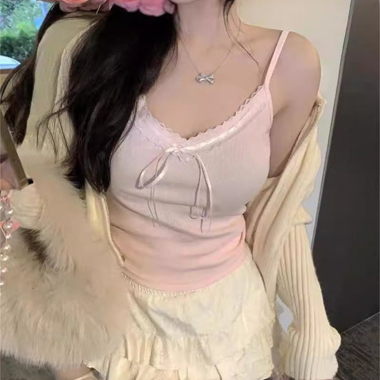 New Pure Desire Lace Splicing Sling Beauty Back