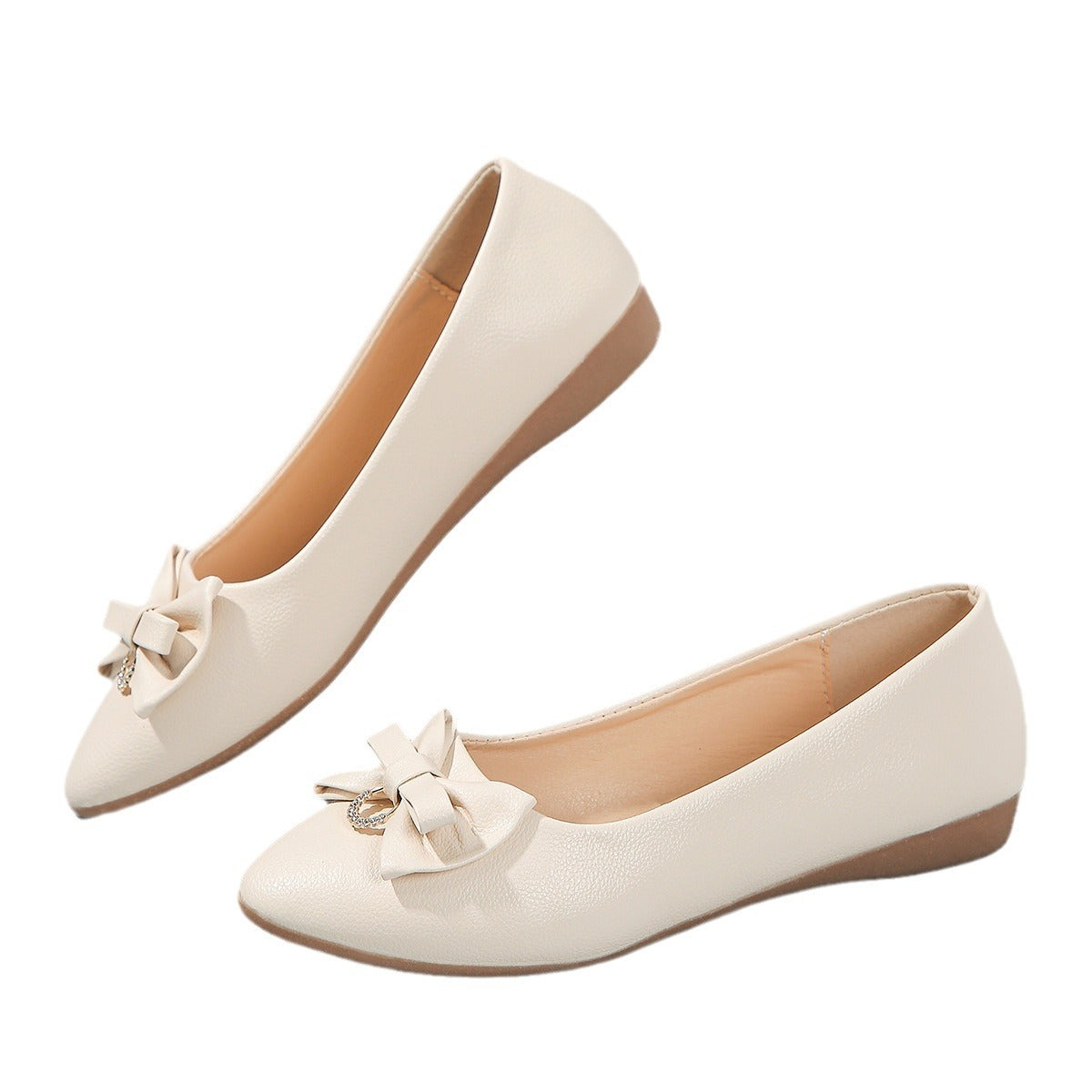 Flat Casual Plus Size Women's Shallow Mouth Bowknot Shoes