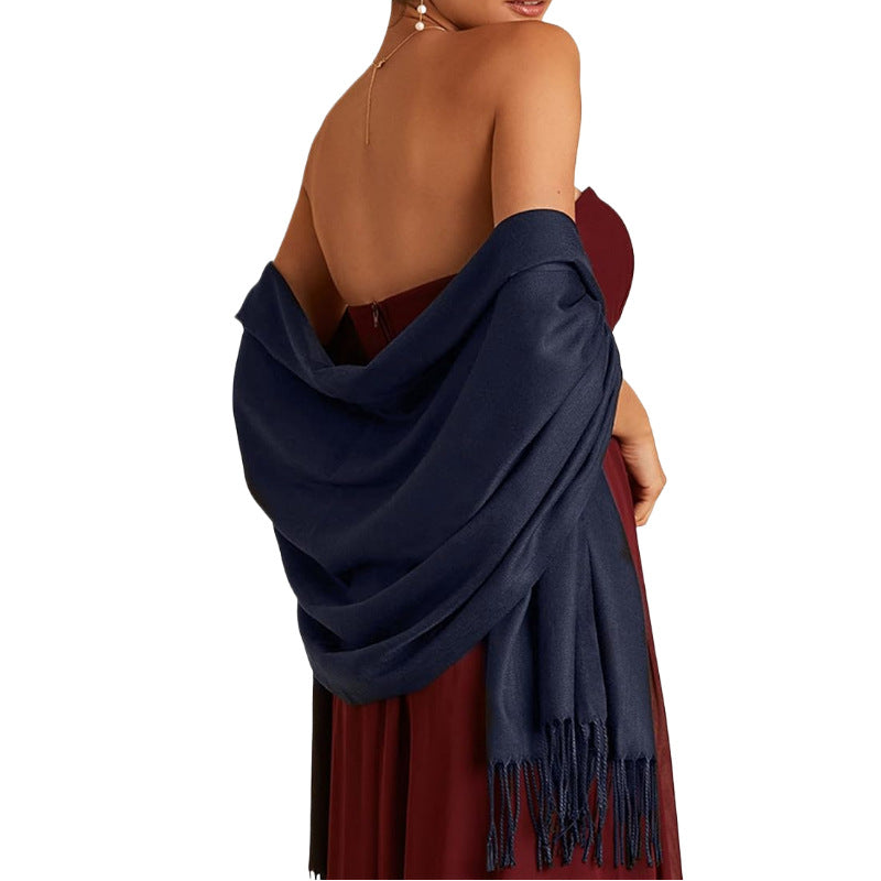 Women's Cashmere Shawl Solid Color Scarf