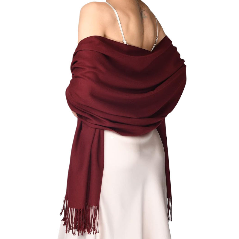Women's Cashmere Shawl Solid Color Scarf