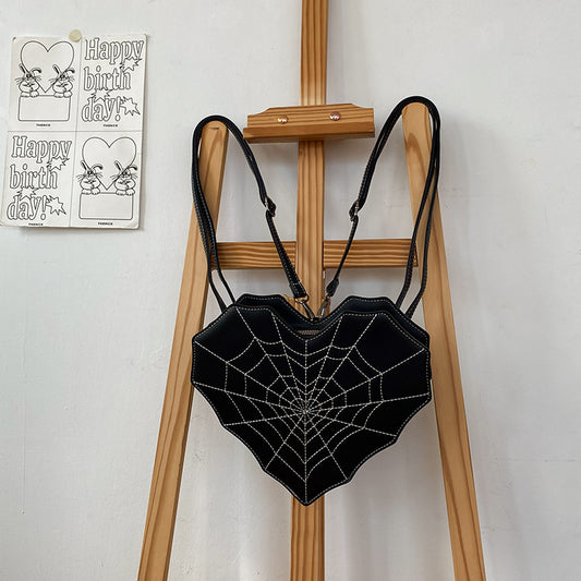 Sweet Girl Cool Hot Wind Love Bat Messenger Bag Personality Spider Web