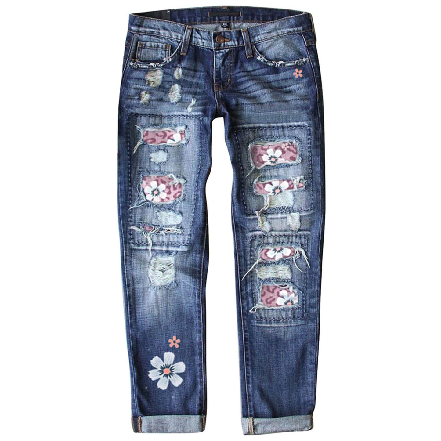 Slim-fit Printed Women's Denim Pants