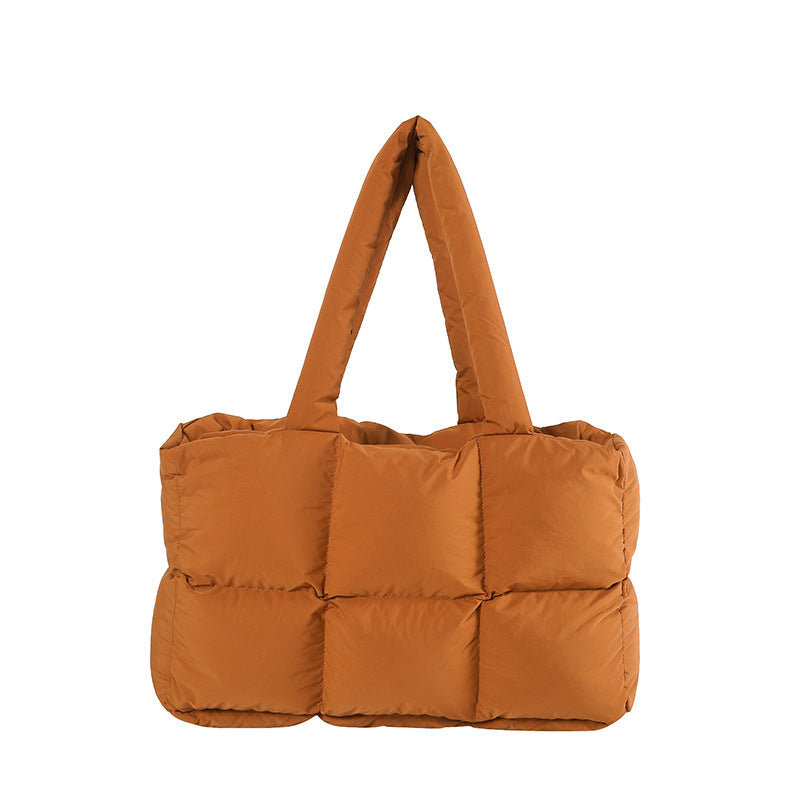 Large Capacity Soft Warm Puff Bag Shoulder Handbag