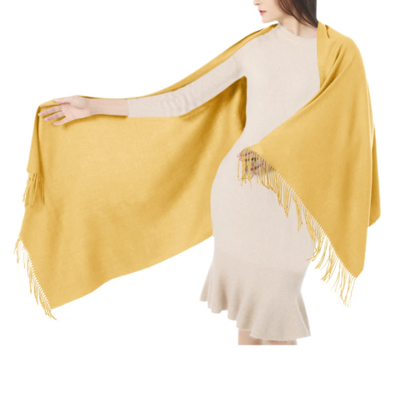 Women's Cashmere Shawl Solid Color Scarf