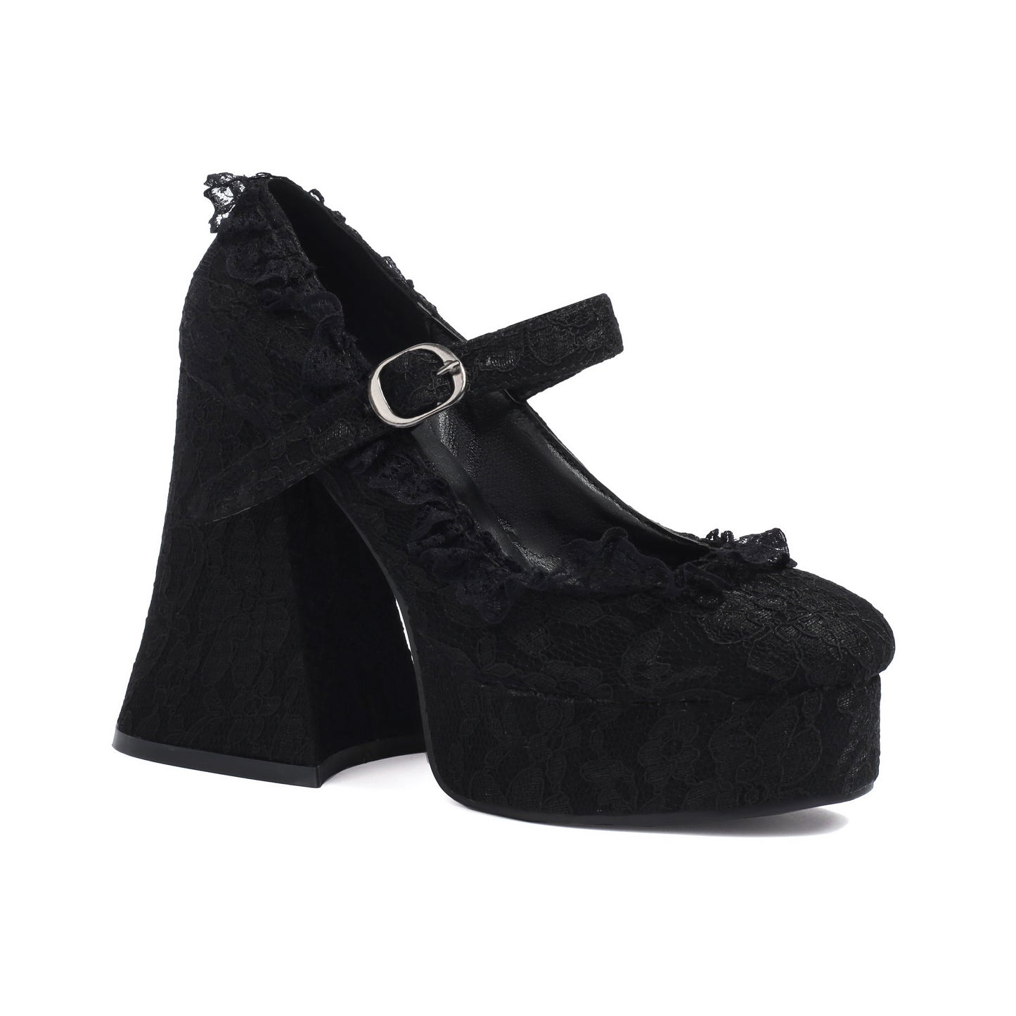 Women's Buckle Waterproof Platform High Heels