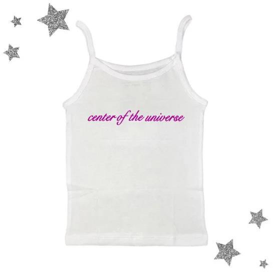 Solid Color Printing Letter Braces Top Women's Short All-match Vest