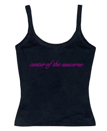 Solid Color Printing Letter Braces Top Women's Short All-match Vest