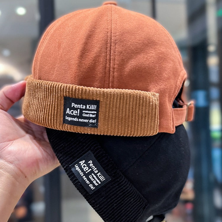 Corduroy Brimless Skullcap Women's Hip Hop