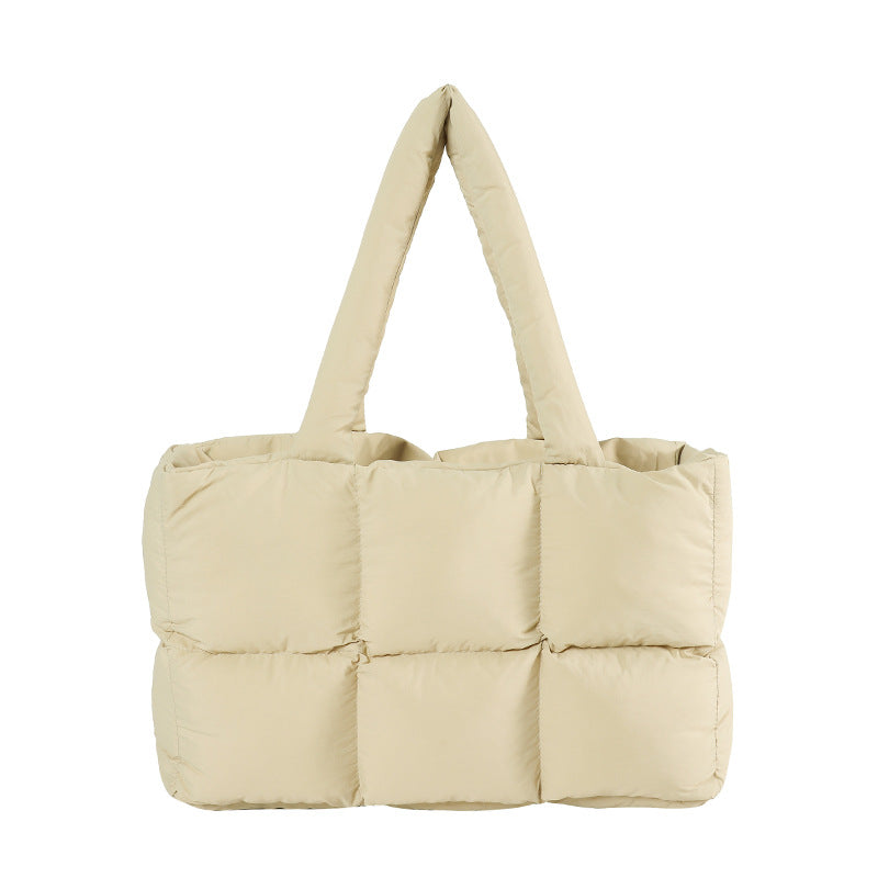 Large Capacity Soft Warm Puff Bag Shoulder Handbag