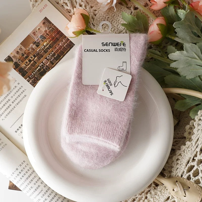 Autumn And Winter Rabbit Fur Socks For Women