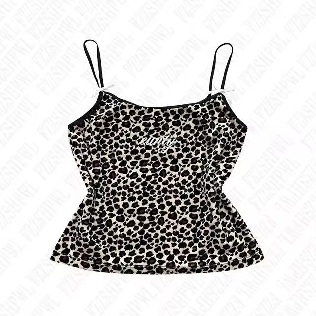Camouflage Leopard Print Simple Short Top