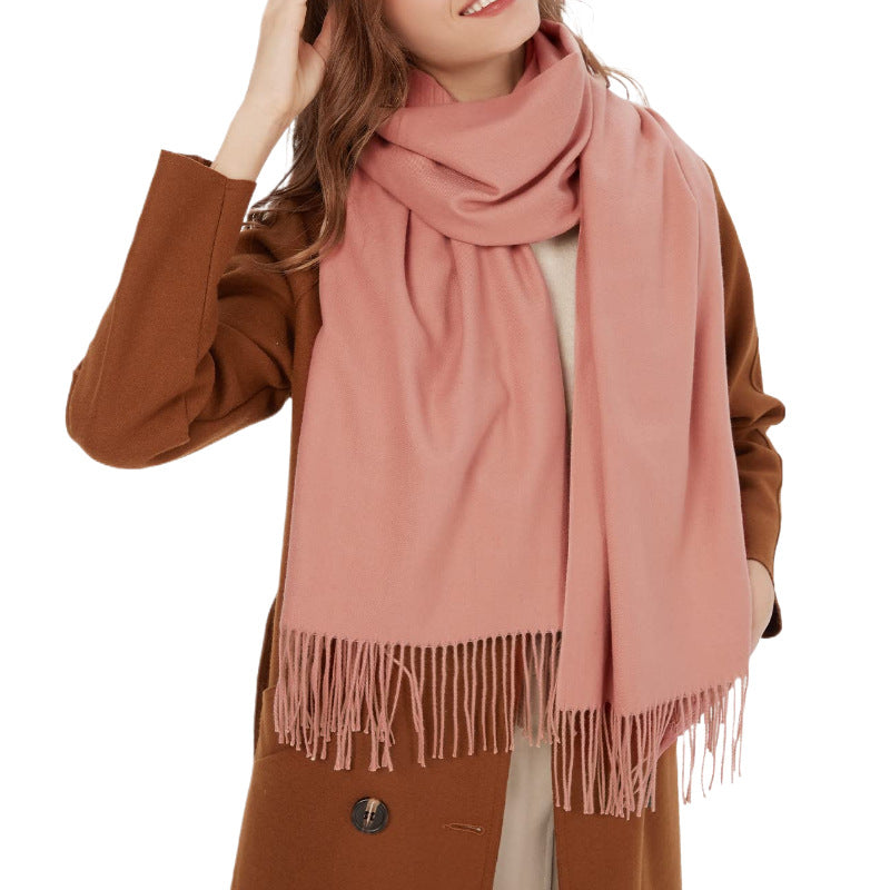 Women's Cashmere Shawl Solid Color Scarf