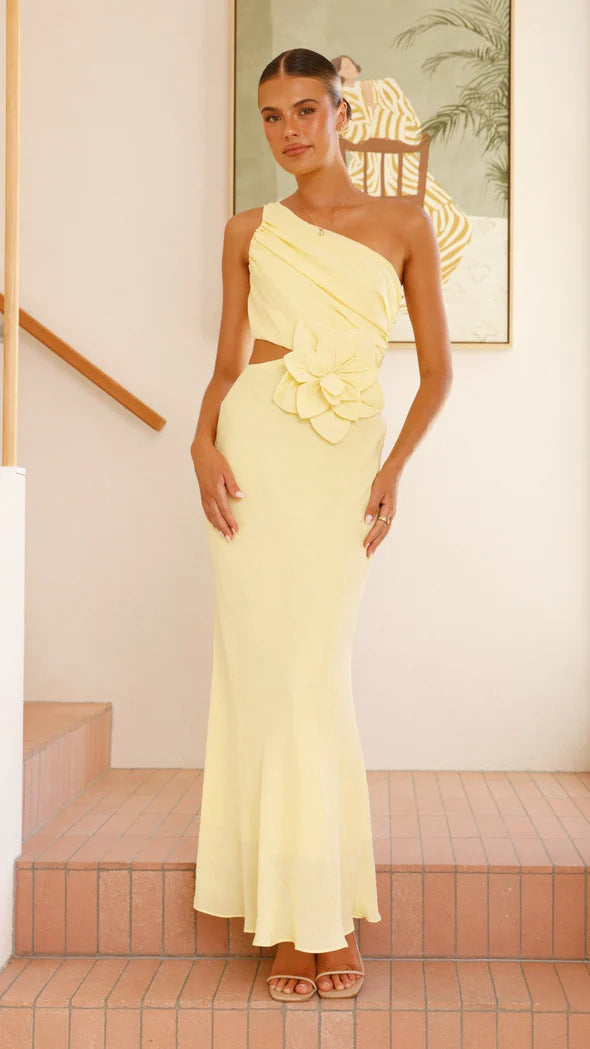 Women's Fashion Pure Color Tube-top Dress