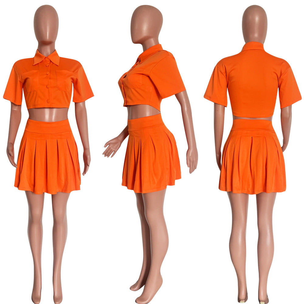 Women's Sexy Cloth Buckle Skirt Outfit