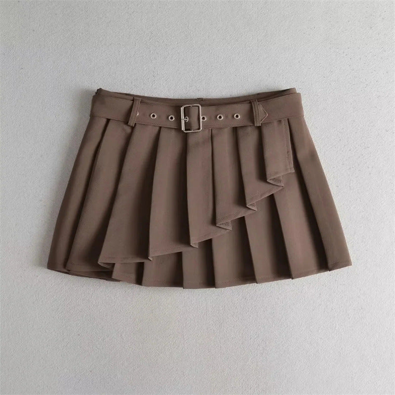 European And American Ins Hot Girl Waistband Pleated Skirt